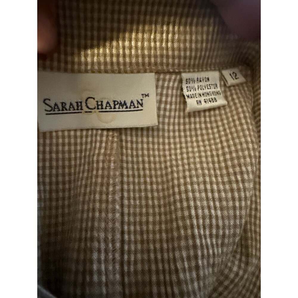 Vintage Sarah Chapman Maxi Gingham Modest Button Up Tie - Back Dress Size 12 - Picture 3 of 15